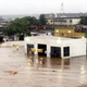 Flooding is a problem in Accra whenever there are heavy rains. Here is an image from 2002 of a flooded fuel station in the city.